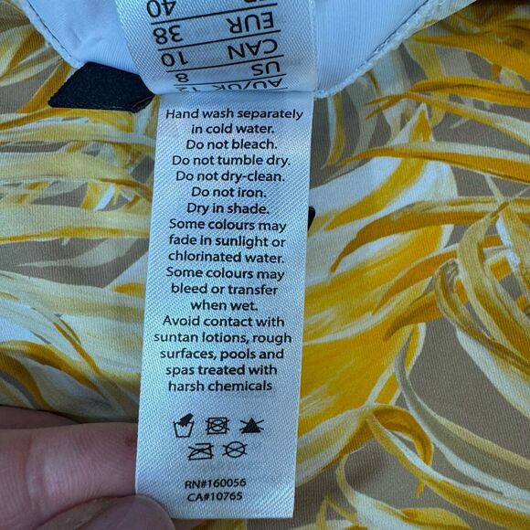 Niptuck Swimsuit Gold Yellow Floral Palm Print Multifit Cup Women 8 NWT - Picture 16 of 16